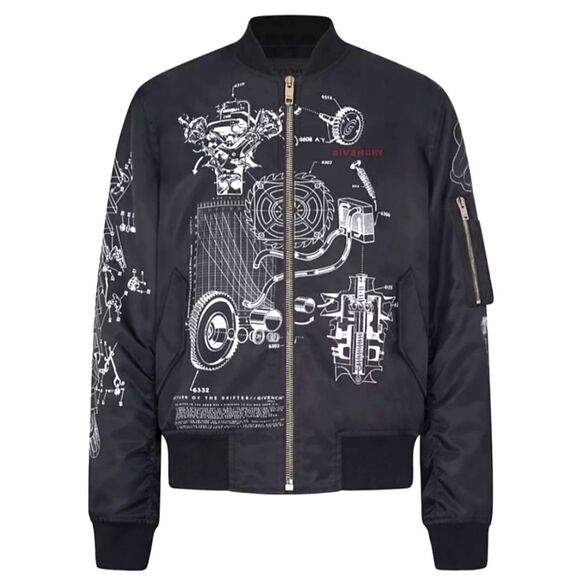 GIVENCHY Unisex Schematic Printed Zip Bomber Jacket - Picture 1 of 13